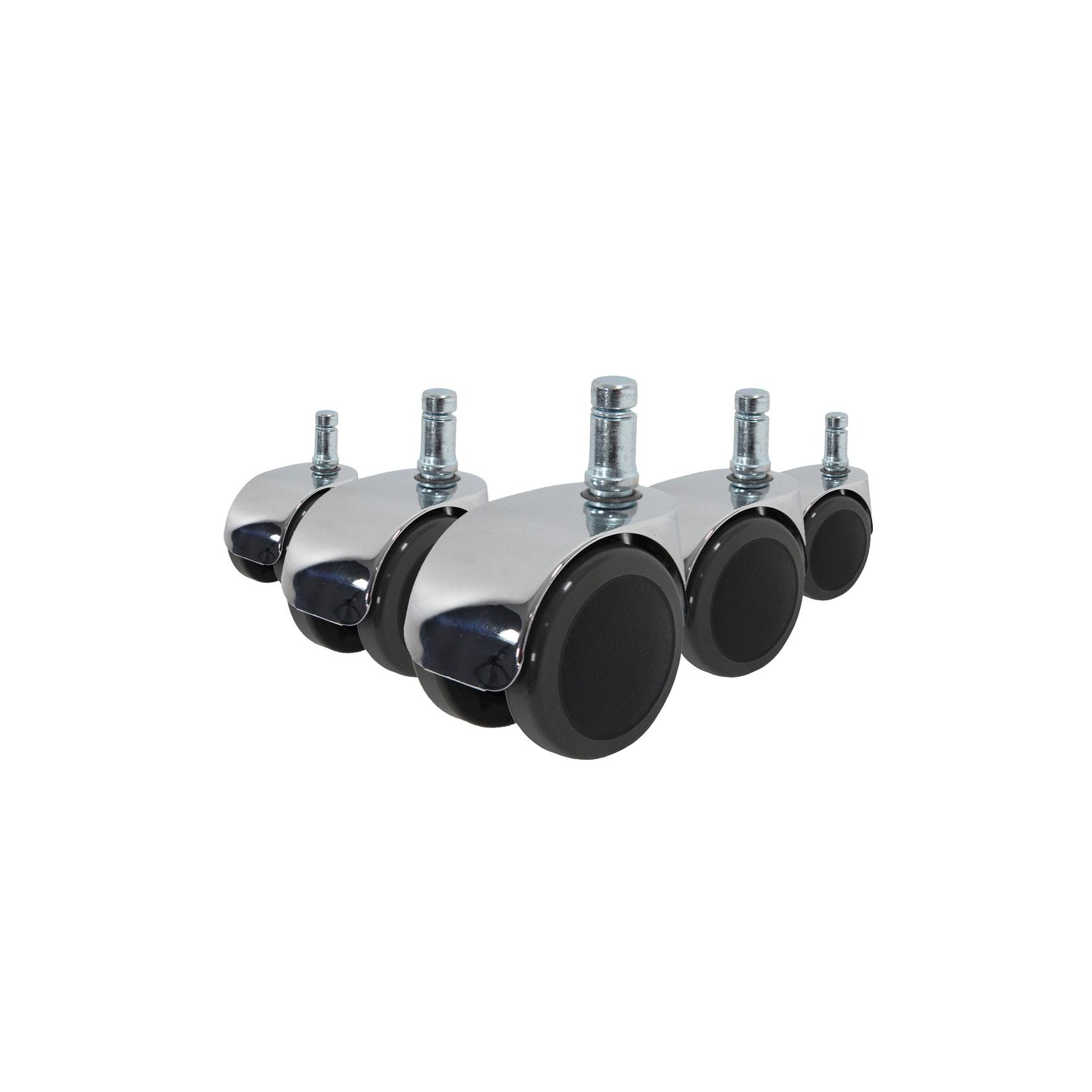 hjh OFFICE Stuhlrollen 5x ROLO LUX 11mm/50mm Metall, Kunststoff