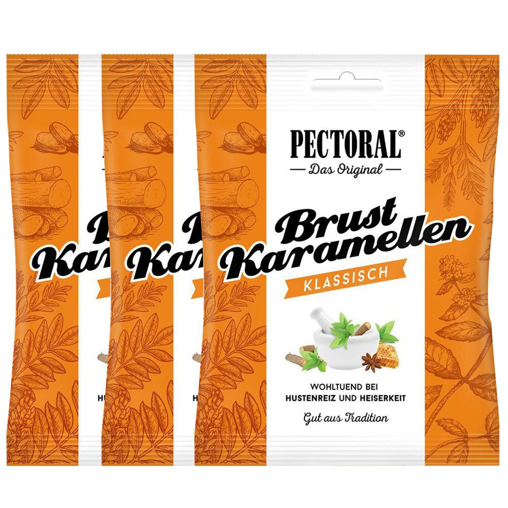 Original Pectoral Brust-Karamellen Dreierpack 3x72 g Bonbons
