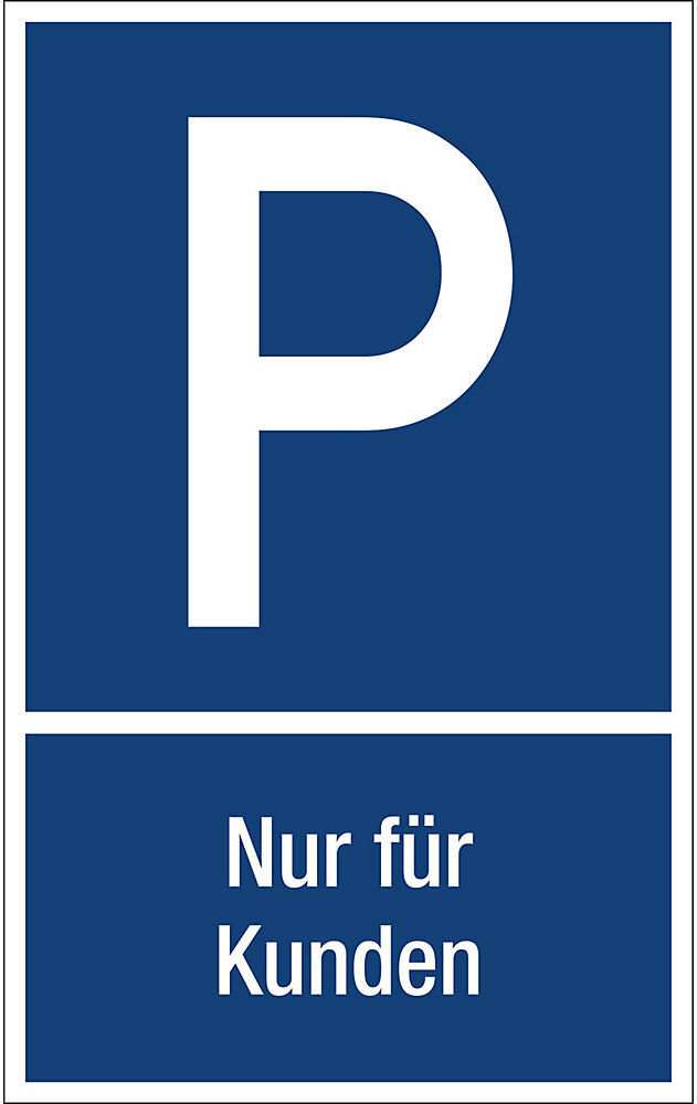 kaiserkraft Parkplatzkennzeichen, Kunststoff, P / Nur für Kunden, LxH 250 x 400 mm