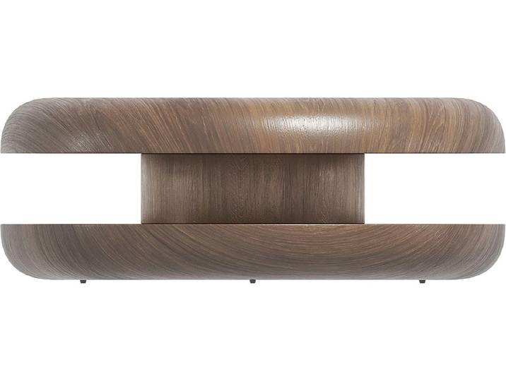Couchtisch SALESFEVER drehbar - runder Design-Wohnzimmertisch aus Holz , braun (walnuss), B:90cm H:35cm T:90cm, MDF mit Walnussholzfurnier, Tische, Couchtisch, Stilvoller & moderner Tisch mit Echtholzfurnier, Ø 90 cm