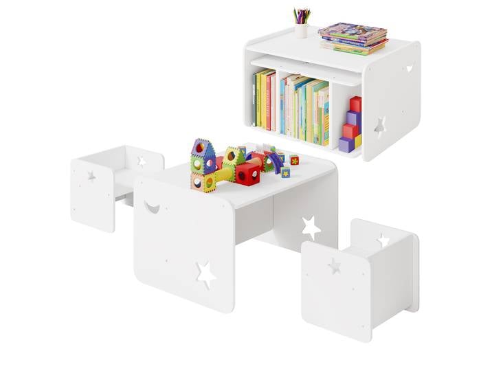 WOLTU Table pour enfants avec 2 chaises, ensemble de meubles multifonctionnels pour enfants, pour salle de jeux, maternelle, crèche, maison