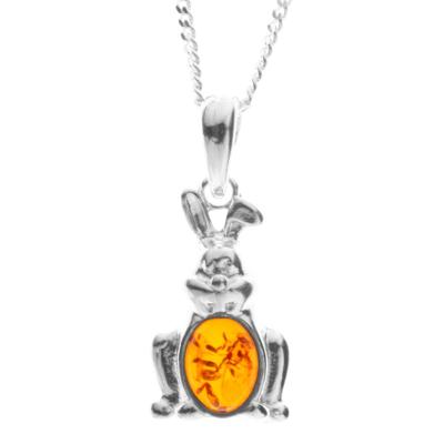 Kette mit Anhänger OSTSEE-SCHMUCK "Ostsee-Schmuck Kette mit Anhänger Hase Kette mit Anhänger Hase" Gr. 42, silber, Halsketten, Damen, 42cm, Silber 925 (Sterlingsilber), L: 40