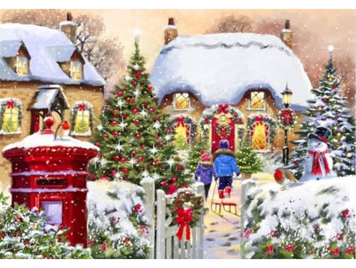 Bluebird puzzel Winter Cottage - 2000 stukjes