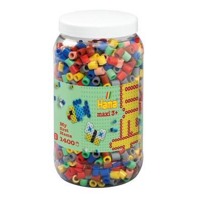 Hama 8543 - My first Hama Bügelperlen Maxi 3+, Dose mit ca. 1400 Stück, Vollton Mix69