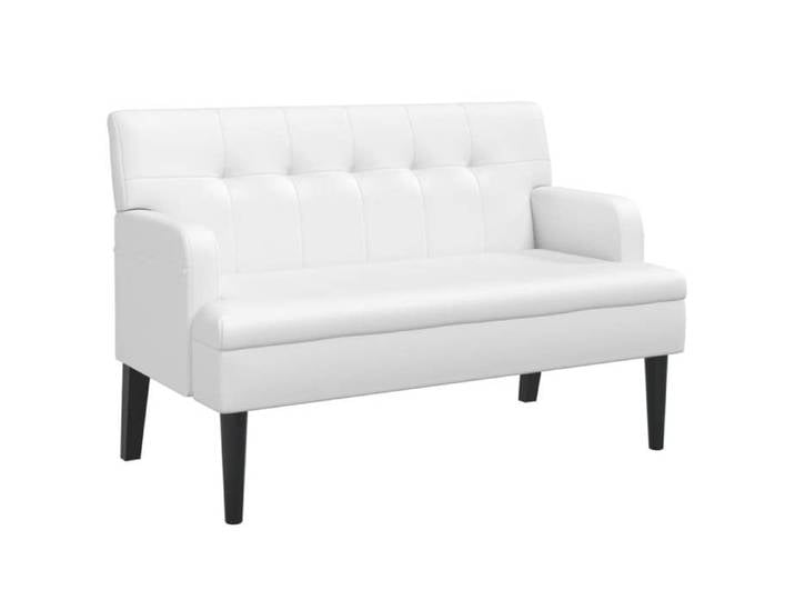 535211& Banquette large salon Banc - avec dossier blanc 112x65 5x75 cm similicuir