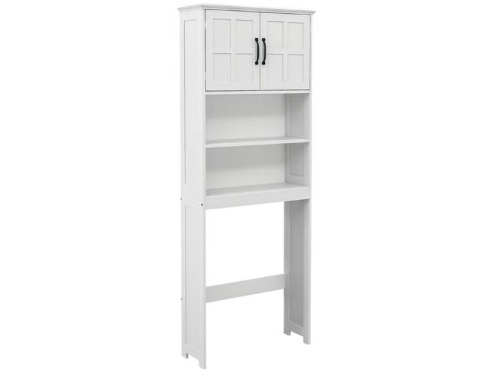 Armoire suspendue salle de bain 2 portes étagères blanc