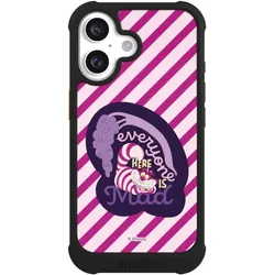Nivocase Hülle für Apple iPhone 16 Stossfeste Handyhülle NIVOmax Case Schwarz Alice im Wunderland Disney (Apple iPhone 16), Smartphone Hülle, Schwarz