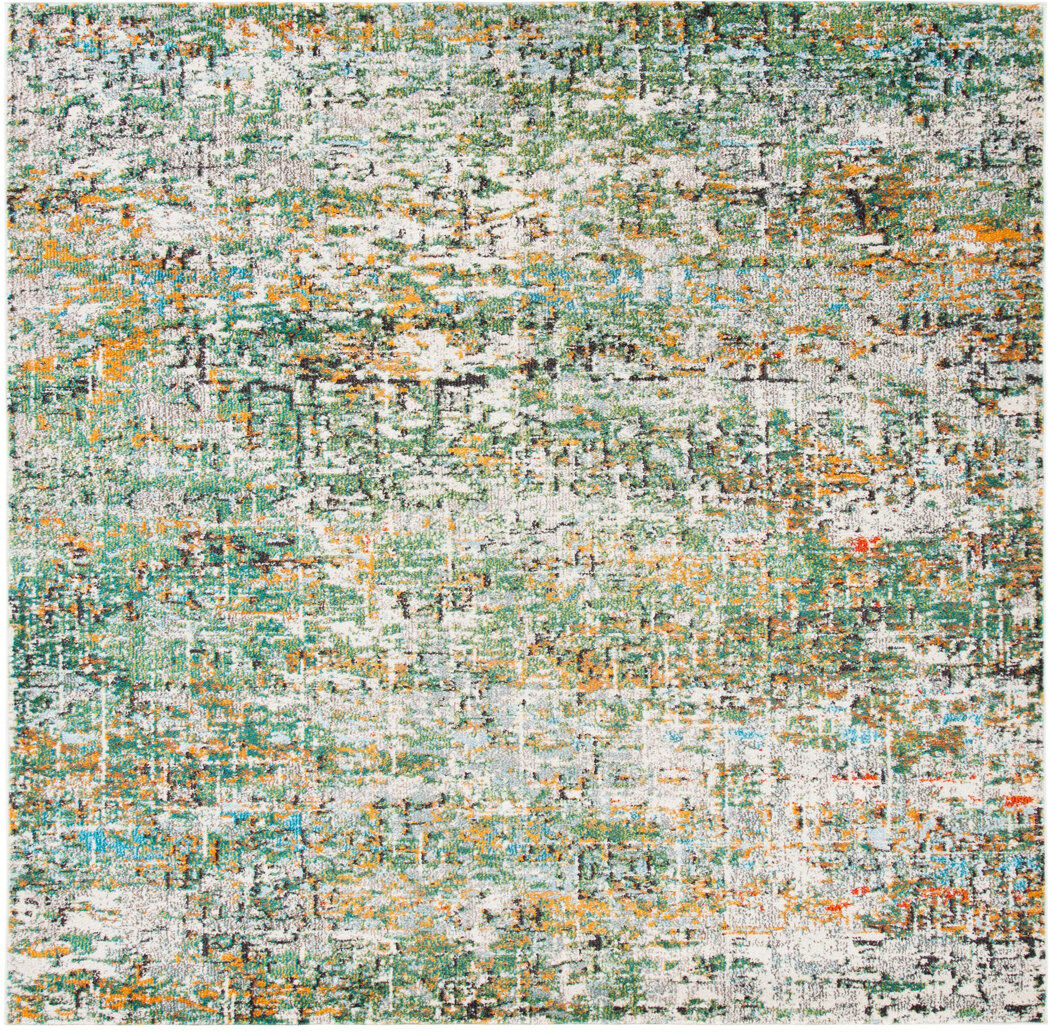Safavieh Madison Abstract Area Rug Green Square 152 cm