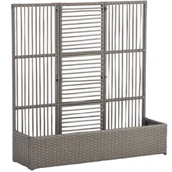HOCHBEET PE-Rattan Stahl Grau