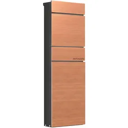 Wiltec, Briefkasten, Standbriefkasten Zeitungsrolle Holzoptik Briefkasten Postkasten Postfach