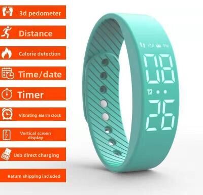 Fusion Finds Waterproof Digital Sports Watch With Vibration Alarm & Pedometer For Students And Active Lifestyles sky Blue
