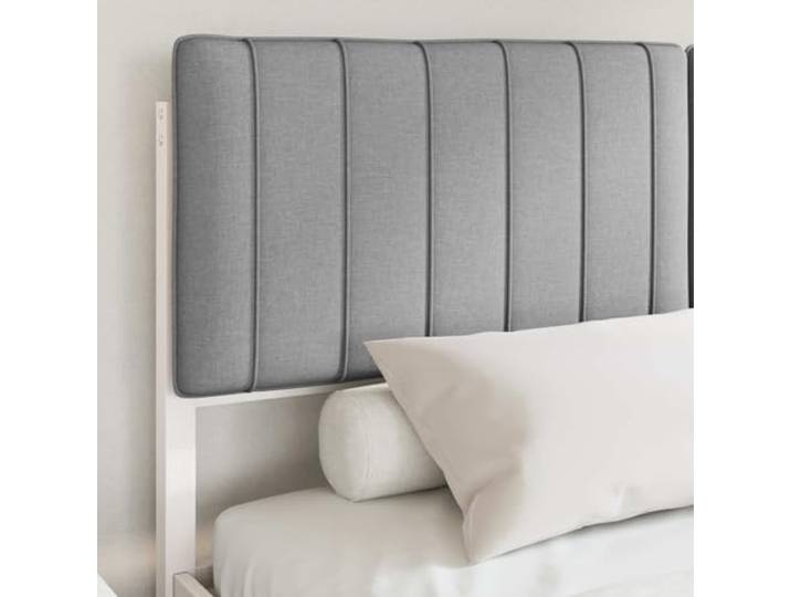 KTHLBRH Holzbett Hellgrau 150 x 200 cm mit Kopfteil Massives Kiefernholz, kein Boxspring erforderlich, waschbarer Bezug, einfache Montage