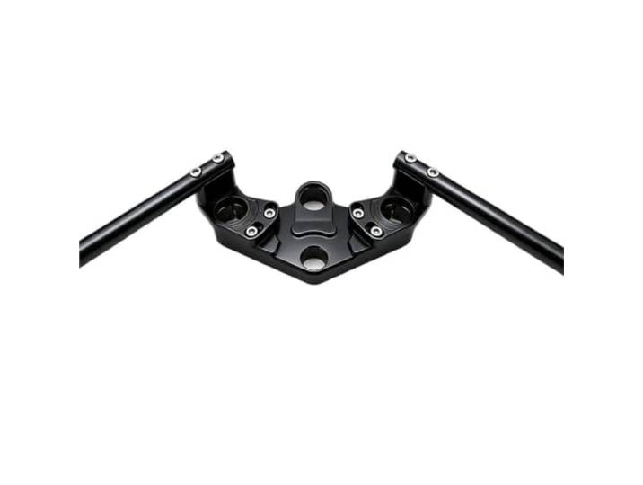 Obere Gabelbrücke， Für 250 300Motorrad Gabel Triple Tree Obere Klemme mit Riser Rised Lenker Clip Gabelführung Gabelbrücke，(Black)