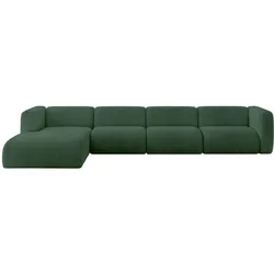 ECKSOFA Ottomane Links MIRA-L3 409x179x70 Grün Cord