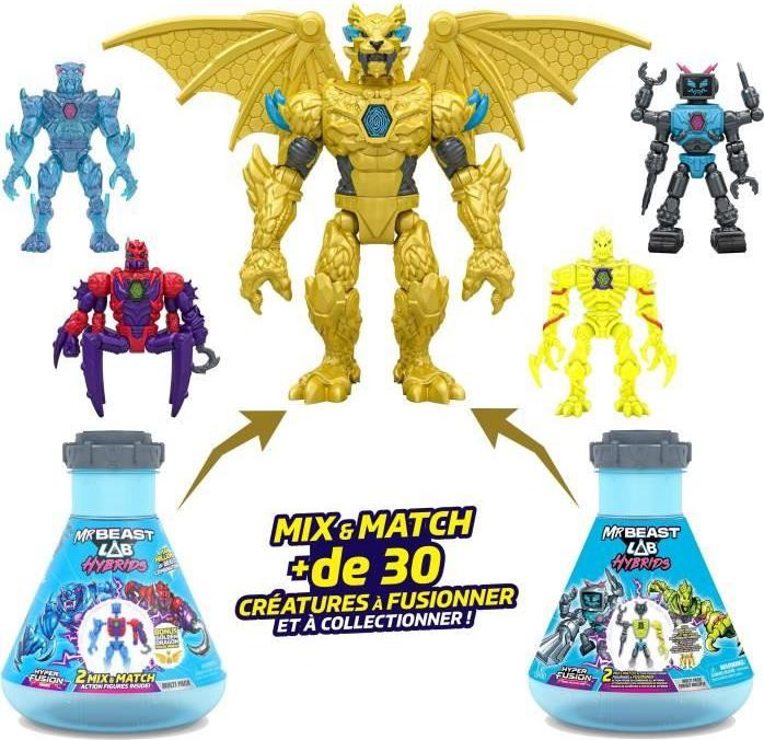 MrBeast Lab Mix & Match hybride figuren met 3 drakenonderdelen