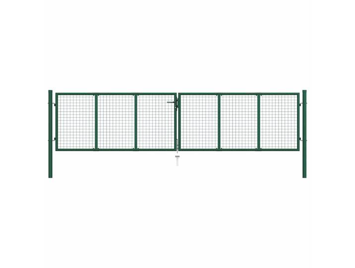 vidaXL Maschen-Gartentor aus Stahl 400 x 75 cm Grün