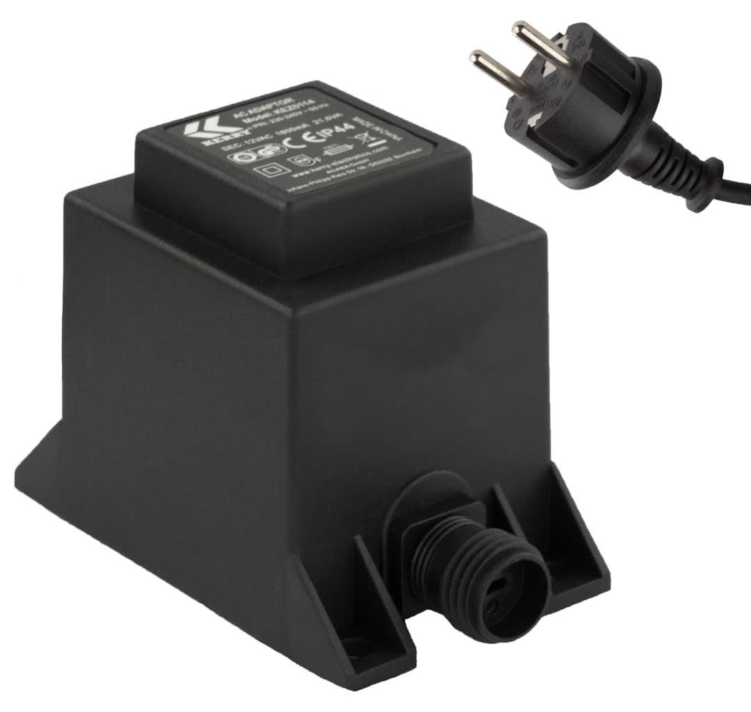 Lustrens Transformator 12 V, 21,6 VA AC/AC wisselstroom, IP44 voor buiten