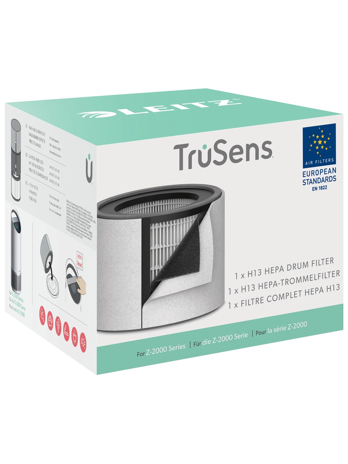 Leitz Ersatz-3-In-1 H13 HEPA-Filter für TruSens Z-2000 mittelgroßer Luftreiniger