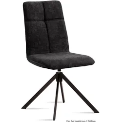 ESSZIMMERSTUHL drehbar (2er-Set) Debbie 47x92x60 Schwarz/Anthrazit
