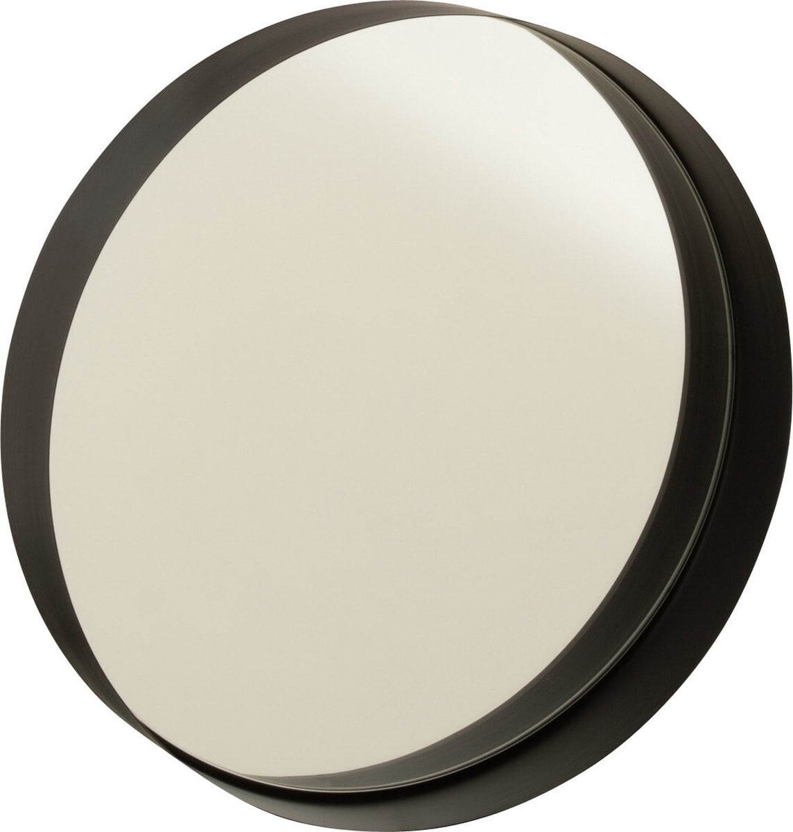 J-Line Ronde Spiegel met Metaalrand - Zwart - Ø 30 cm