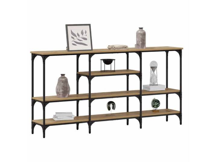 Les Soldes Table console 1 pc Table d'Appoint pour Couloir chêne artisanal 160x29x80 cm nog18s