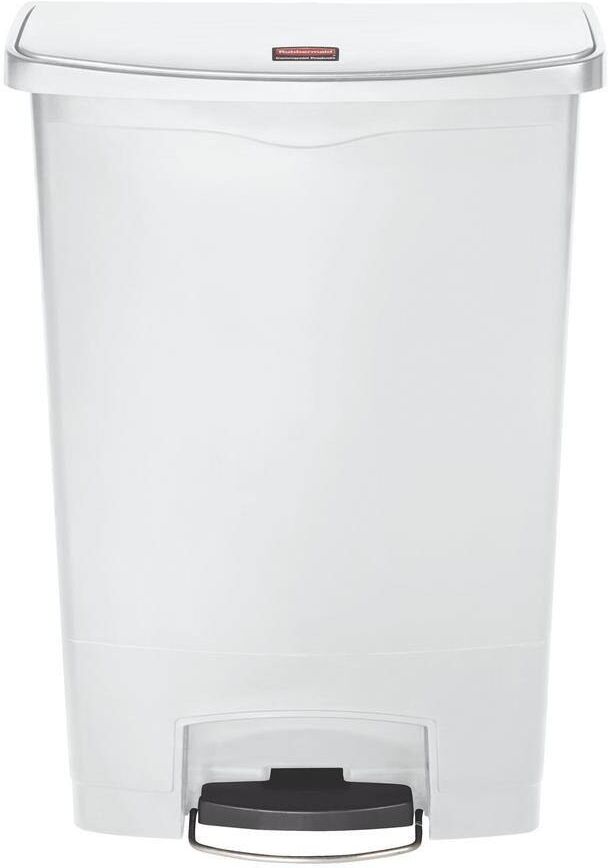 Rubbermaid® Commercial Slim Jim® 1883561 Front Step-On Rectangular Plastic Wastebasket / Pedal Bin, 90 Litres (24 Gallons), White