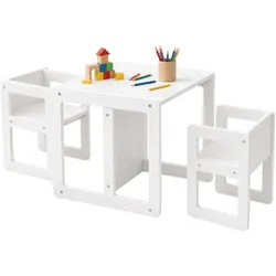 Relaxdays, Kinderstuhl + Kindertisch, 3-tlg. Kindersitzgruppe (Kinderstuhl, Kindertisch)