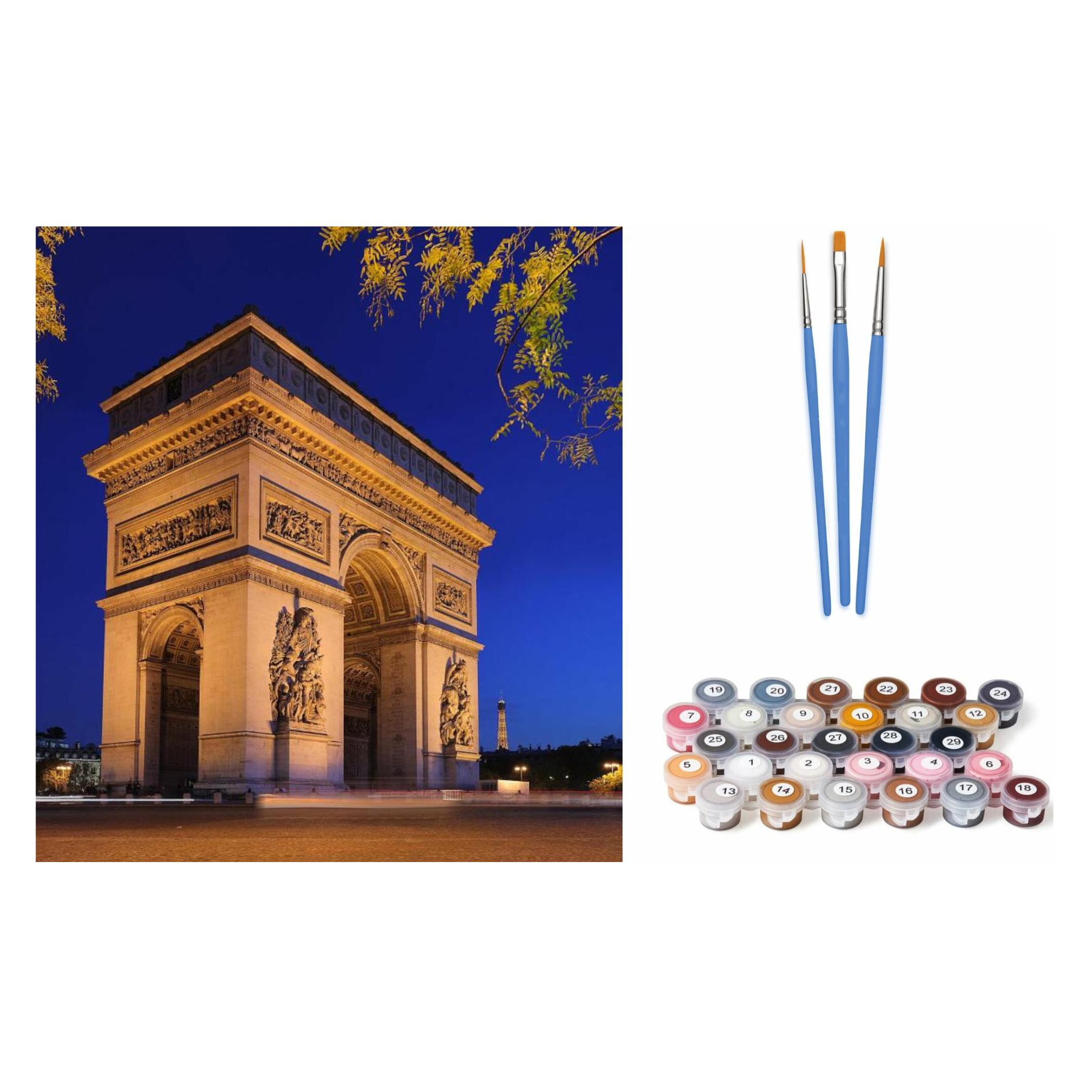 Norimpex Malen nach Zahlen: Arc de Triomphe, Leinwand auf Rahmen 40x50 cm (1006497)