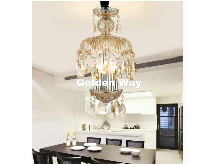K9 lustre en cristal éclairage moderne luxe couleur Champagne cristal suspension pour chambre salon salle à manger éclairage
