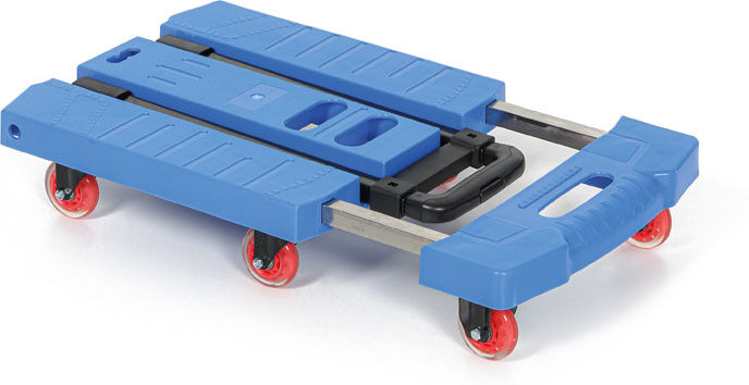 B2B Partner Transportplattform, verstellbar, 6 Räder, blau