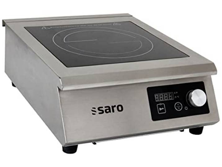 SARO Induktionskochplatte – 1 Kochzone – Für Töpfe bis Ø 34 cm – 10 Heizstufen – Touchscreen & Knebel – 5 kW – 400 V – Modell LILLY