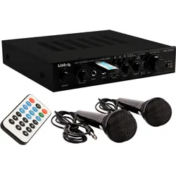 Karaoke Party Verstärker 170 Watt USB MP3 Bluetooth schaltbar im Set inklusive 2 Mikrofonen