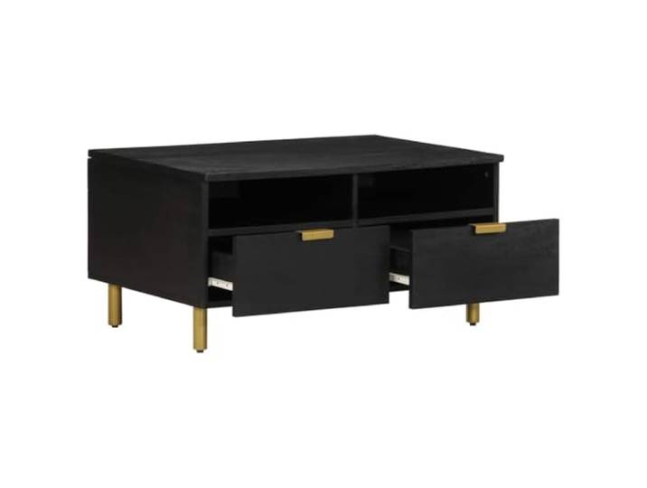 Schwarz Couchtisch 80x54x40cm Material Holzwerkstoff Konsolentisch, feste Tischplatte, Eisenrahmen, Industriestil, Stauraum, Flur