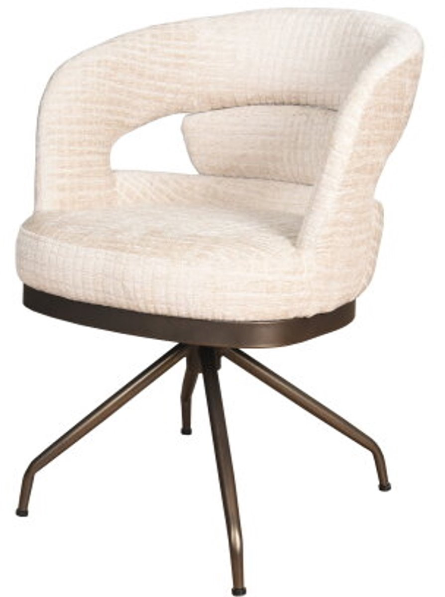 Eetkamerstoel Kyoto Moods Collection met Atlas 360 poot in Anodic Brown en Jasper Cream