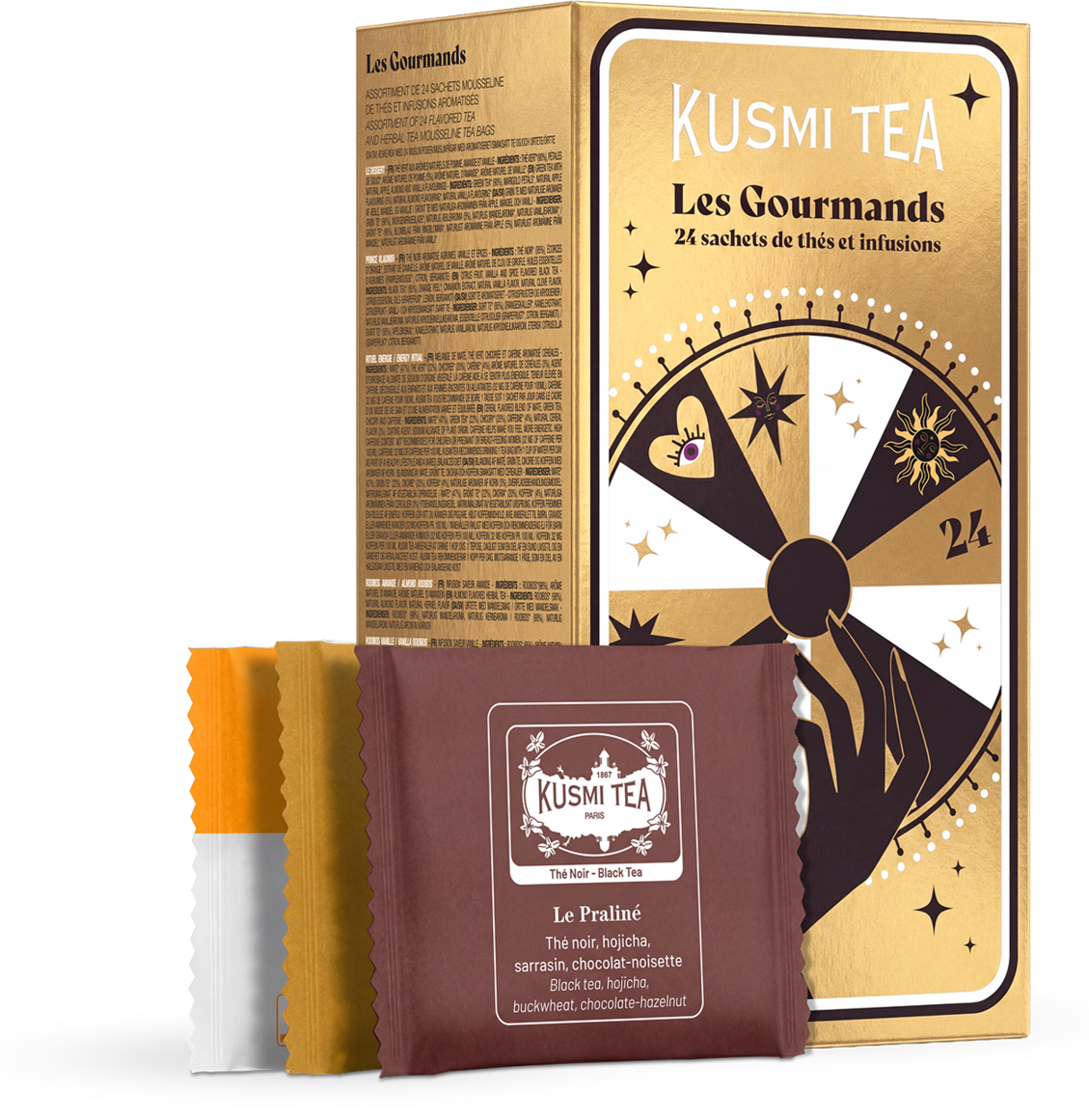 Geschenkbox Les Gourmands - 24 Beutel, ikonische Tee-& Kräutertee-Kreationen - Kusmi Tea