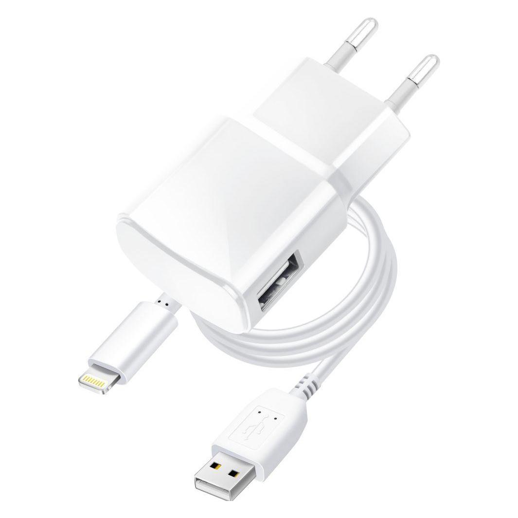 Blue Star Premier Cable Blue Star BLUE STAR travel charger 1A 5W USB A + cable USB A to Lightning TFK-TC-1100B white (5 W, 1 Port) (5901737183729)