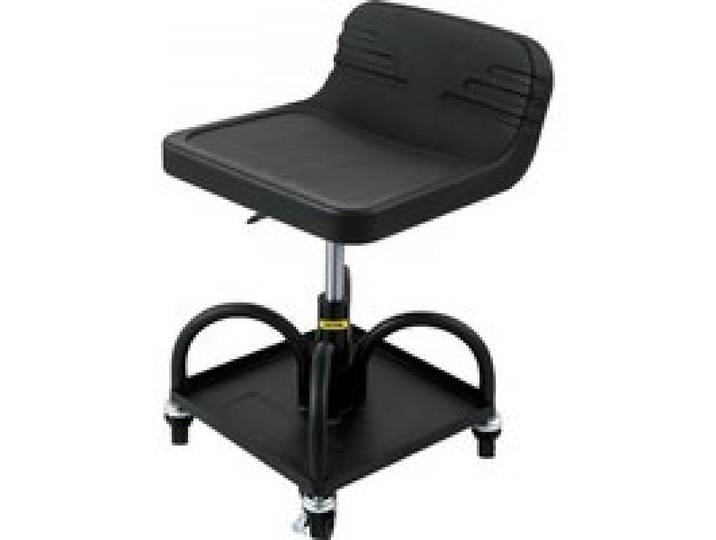 VEVOR Tabouret d'Atelier Mobile Charge 135 kg, Tabouret de Mécanicien à Roulettes Lisses, Siège d'Atelier Hauteur Réglable 40-52 cm, avec Plateau à Outils pour Entretien Automobile Voiture Garage Auto