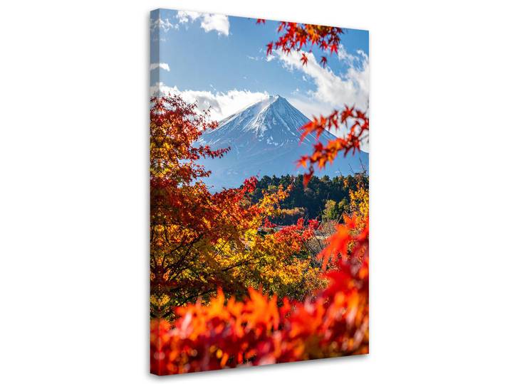 Feeby Leinwandbild Berg Fuji Landschaft Natur 60x90cm, Mehrfarbig, Landschaft/Berg, Rechteckig, 60x90 cm, Bilder & Rahmen, Bilder, Leinwandbilder