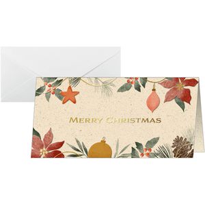 Sigel Weihnachtskarte DS095, Christmas Art, 105 x 210mm, Klappkarte mit Umschlag, 10 Stück