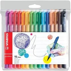 Stabilo, Schreibstifte, Filzschreiber - pointMax - 15er Pack - mit 15 verschiedenen Farben (15x)