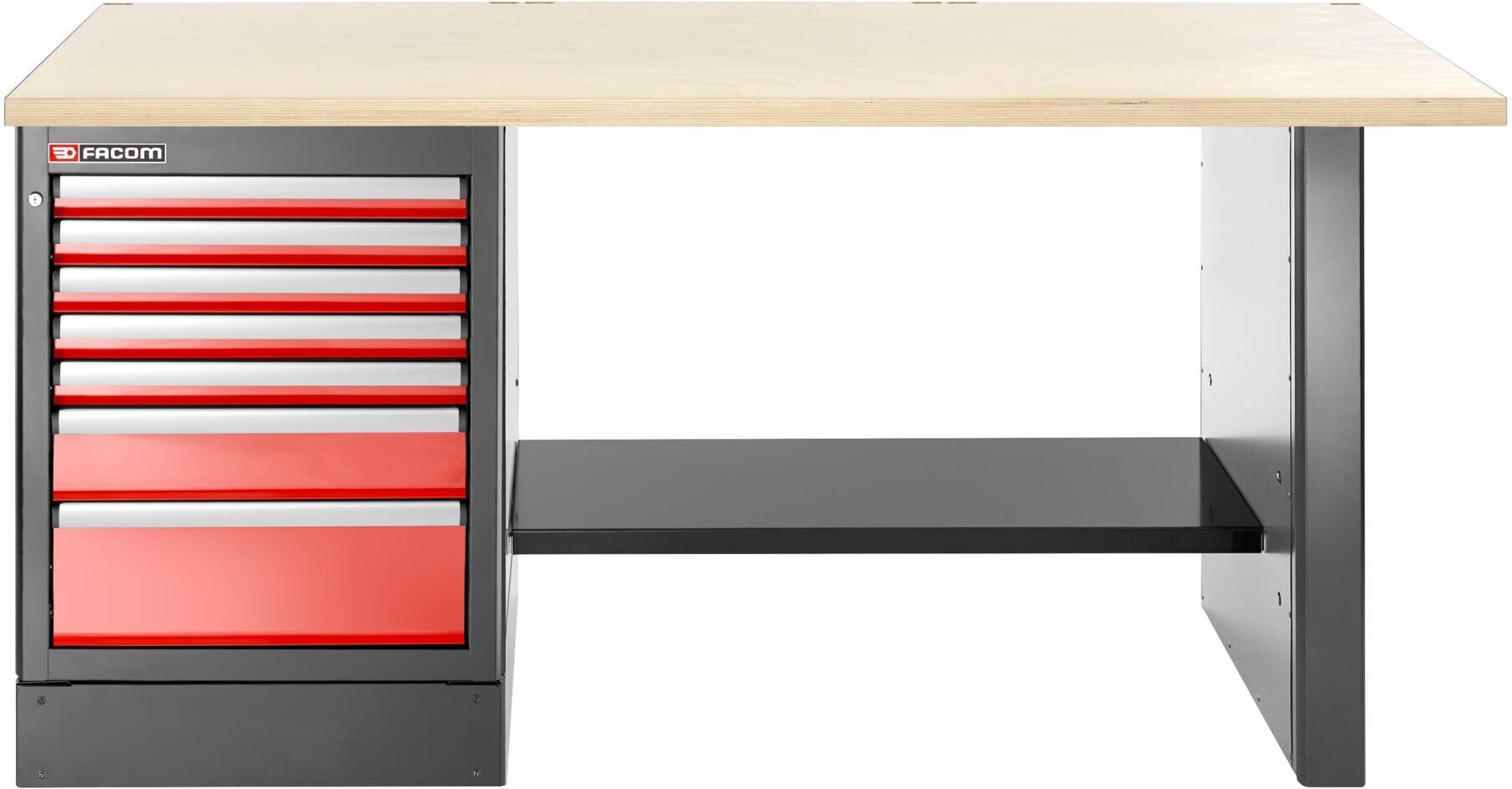 Facom JLS3 Werkbank 2,2m Holz 7 Schubladen Hoch (JLS3-2MW7DH)