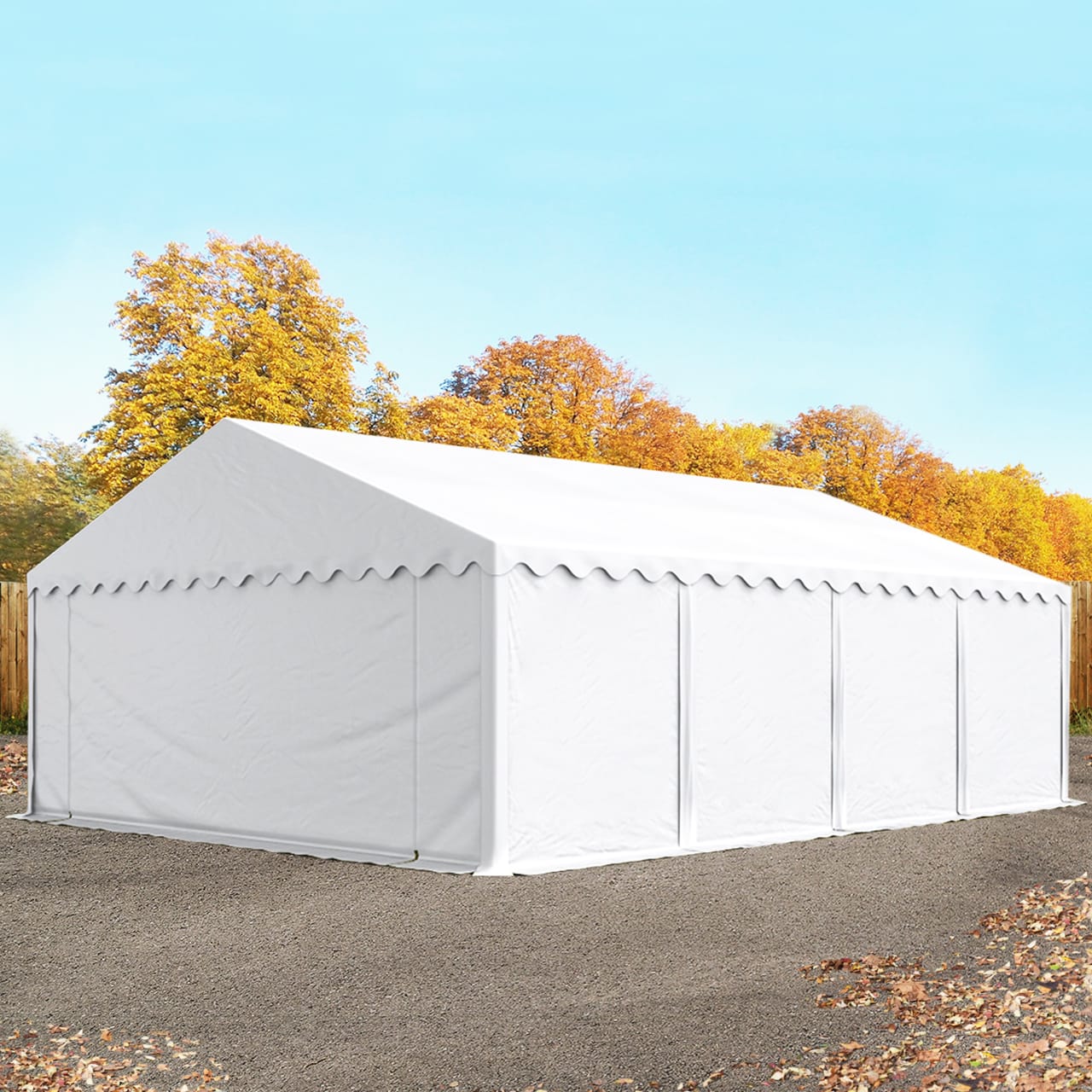 TOOLPORT Carpa almacén 5x8 m, PVC 700 blanco - (6113)