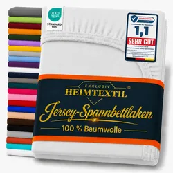 EXKLUSIV HEIMTEXTIL Marke Jersey Spannbettlaken 180-200x200 cm Silber
