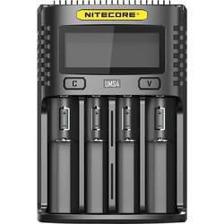 NiteCore UMS4 Rundzellen-Ladegerät NiCd, NiMH, LiIon, LiPo 10440, 10500, 12500, 12650, 13500, 13650, 14500, 14650, 16340, 16650, 17335, 17355, 17500, 17650, NC-UMS4