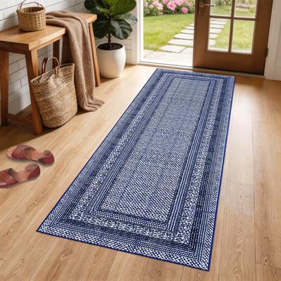 Garvee Modern Geometric Bordered Non-Slip Area Rugs for Living Room