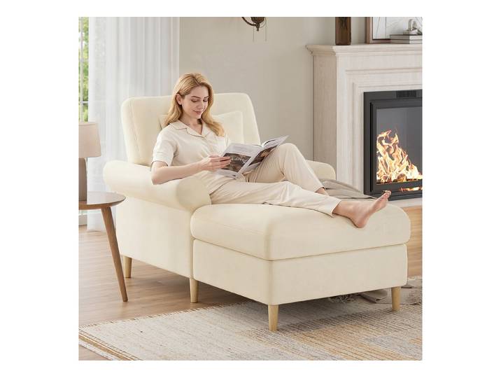 i@home Relaxsessel Einzelsofa (Einzelsofa mit 1 Kissen), Lesesessel, Lounge-Sessel, samtbezogener Lounge-Sessel, Sitzsack