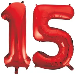XL Folienballon rot Zahl 15