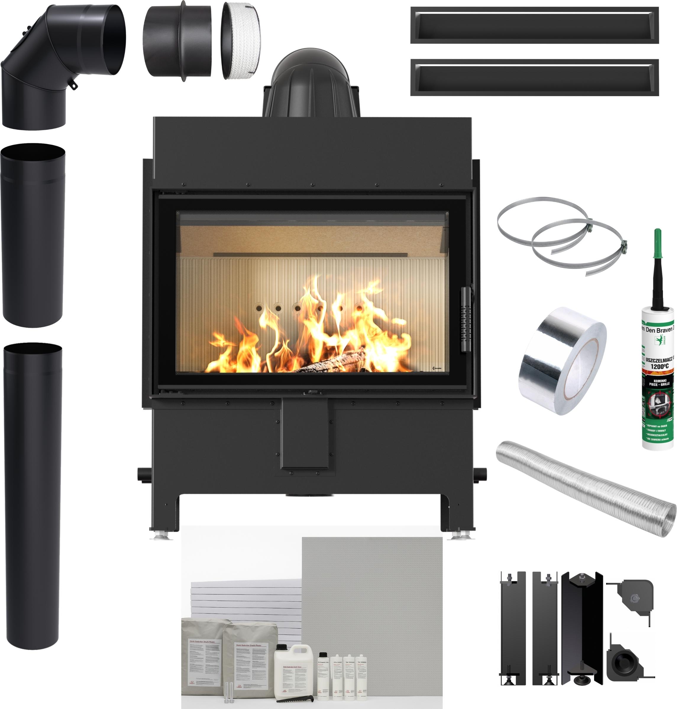 Kamin Kamineinsatz KRATKI LUCY 14 kW fi 200 EKO Einbauset
