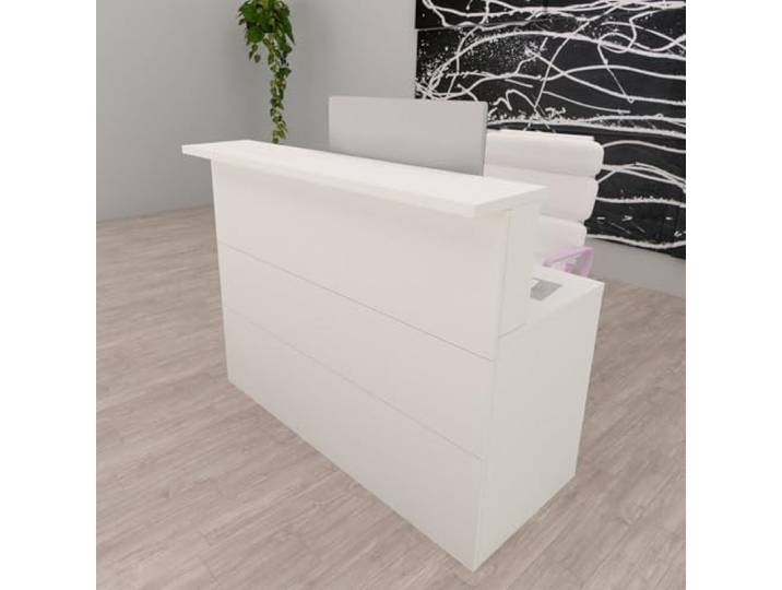 Henor Theke CIDACOS 100x75x110 cm Innentisch 60 cm Weiß Freie Innenfläche mit 60 cm Tiefe. Seitenteile bis zum Innentisch, 2 Kabeldurchführungen und 4 verstellbare Nivellierfüße.
