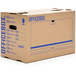 KK Verpackungen 25 x Officebox® Archivbox Officebox Ordnerkarton Archivkarton mit Sichtfenster braun